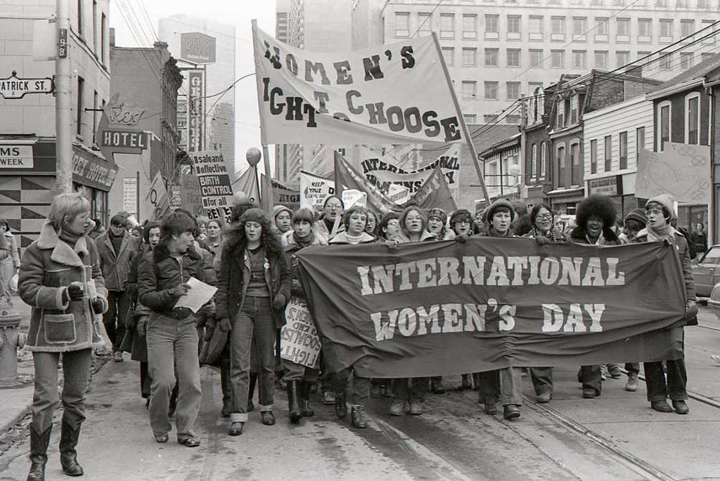 International Women's Day in Toronto, March 1982. Photograph by Helena Wehrstein.