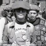 Members of The Red Berets at the Against the Cruise Missile Testing (ACT) Demonstration outside Old City Hall, Toronto, April 23, 1983.