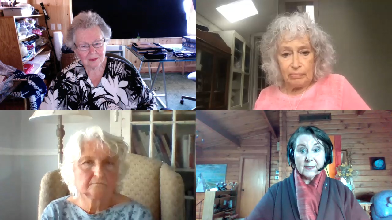 still with Nancy Ruth, Sue Colley, Marilou McPhedran, and Linda Palmer-Nye