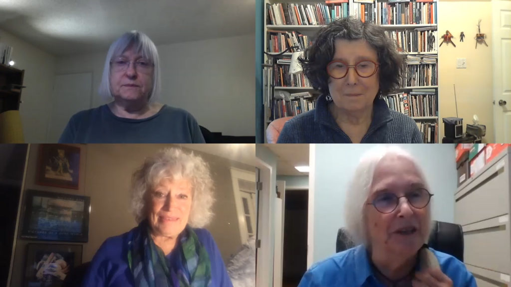 Small still from video of Maureen Hynes, Carlolyn Egan, Sue Colley and Nancy Reynolds