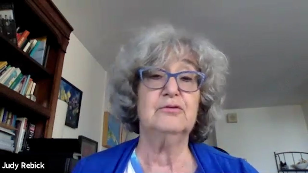 Still from the video interview of Judy Rebick 