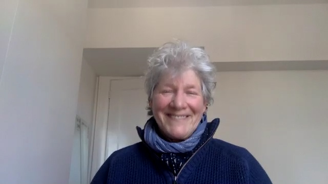 Susan G. Cole in a still from the video interview.