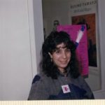 Photo of Nancy Sweedler at the Vancouver International Women's Day Exhibit at Carnegie in 1986.