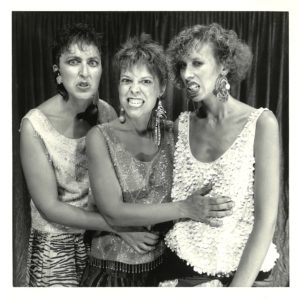 Undated photo of The Clichettes. Left to right: Louise Garfield, Johanna Householder, Janice Hladski. Photo by David Hlynsky.