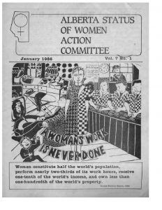 thumbnail of Alberta Status of Women Action Committee Newsletter – Vol. 7, No. 1 – January 1986