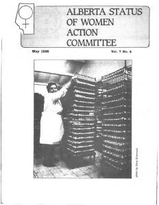 thumbnail of Alberta Status of Women Action Committee Newsletter – Vol. 7, No. 4 – May 1986