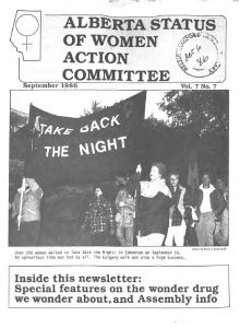 thumbnail of Alberta Status of Women Action Committee Newsletter – Vol. 7, No. 7 – September 1986