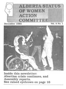 thumbnail of Alberta Status of Women Action Committee Newsletter – Vol. 8, No. 1 – December 1986