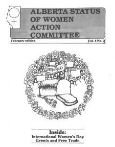 thumbnail of Alberta Status of Women Action Committee Newsletter – Vol. 8, No. 2 – February 1987