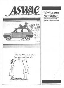 thumbnail of Alberta Status of Women Action Committee Newsletter – Vol. 9, No. 5 – July/August 1988