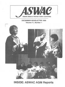 thumbnail of Alberta Status of Women Action Committee Newsletter – Vol. 11, No. 1 – December 1989