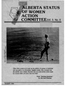 thumbnail of Alberta Status of Women Action Committee Newsletter – Vol. 5, No. 5 – August 1984