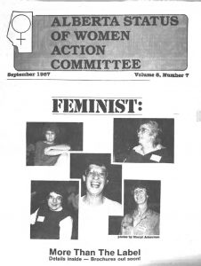 thumbnail of Alberta Status of Women Action Committee Newsletter – Vol. 8, No. 7 – September 1987