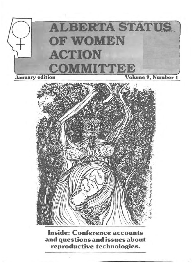 thumbnail of Alberta Status of Women Action Committee Newsletter – Vol. 9, No. 1 – January 1988