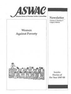 thumbnail of Alberta Status of Women Action Committee Newsletter – Vol. 9, No. 7 – December/January 1988 (Calgary Edition)