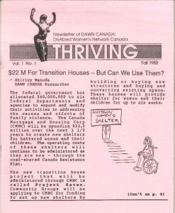 thumbnail of Thriving – Vol. 1, No. 1 – Fall 1988