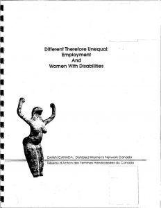 thumbnail of Different Therefore Unequal: Employment and Women with Disabilities