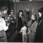 An informal photo of event celebrating appointments of Geri Sheedy, Sue Genge, Janis Sarra and Wendy Cuthbertson to the Ontario Pay Equity Commission and Tribunal in 1988.