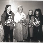 Photo taken at event to celebrate appointments of labour and feminist activists Sue Genge, Geri Sheedy, Janis Sarra, and Wendy Cuthbertson to the Ontario Equal Pay Commission and Tribunal.