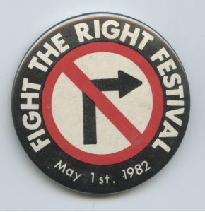 The Fight the Right Festival held in Toronto on May 1, 1982 was part of the organizing done to protest a rising tide of right-ing morality and ongoing police harassment and violence against gays and lesbians.