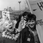 This photo is of Judith Weisnman and Amy Gottlieb taken at 1987 International Women's' Day March in Toronto.