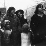 Feminist activists Deirdre Gallagher and Debbie Field are photographed at IWD March in Toronto. Photograph by Amy Gottlieb.