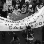 The Committee for Solidarity with the People of El Salvador are seen at the 1983 International Women's Day March in Toronto.