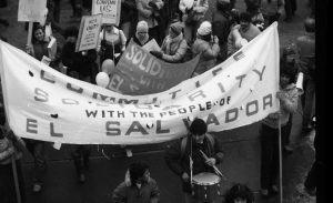 The Committee for Solidarity with the People of El Salvador are seen at the 1983 International Women's Day March in Toronto.