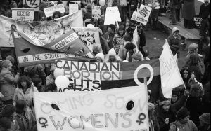 The 1983 International Women's Day March in Toronto included the Canadian Abortion Rights Action League and the National Action Committee on Status of Women.