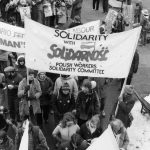 The Polish Workers Solidarity Committee are seen at the 1983 International Women's Day March in Toronto.