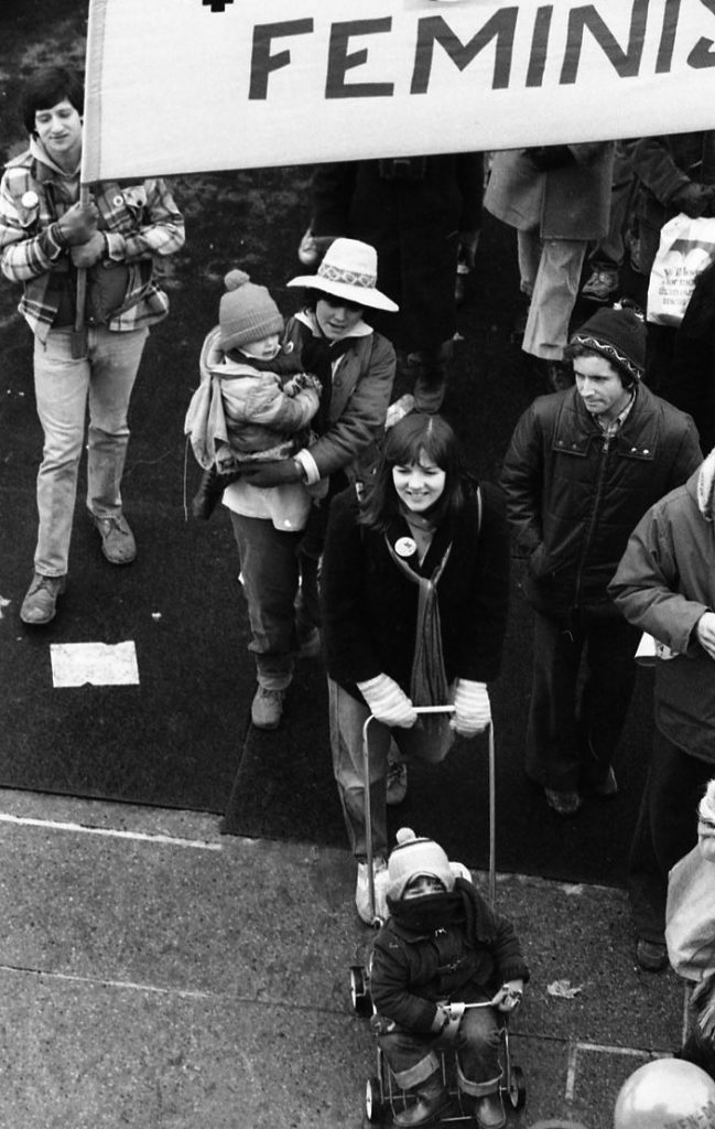 This is a photo taken at the 1983 International Women's Day March in Toronto.