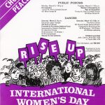 The poster for the annual 1984 IWD march and rally in Toronto presents the core issues for that year: peace, jobs and reproductive choice.