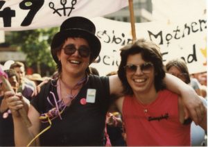 This photo was taken at the 1982 Lesbian and Gay Pride March in Toronto.