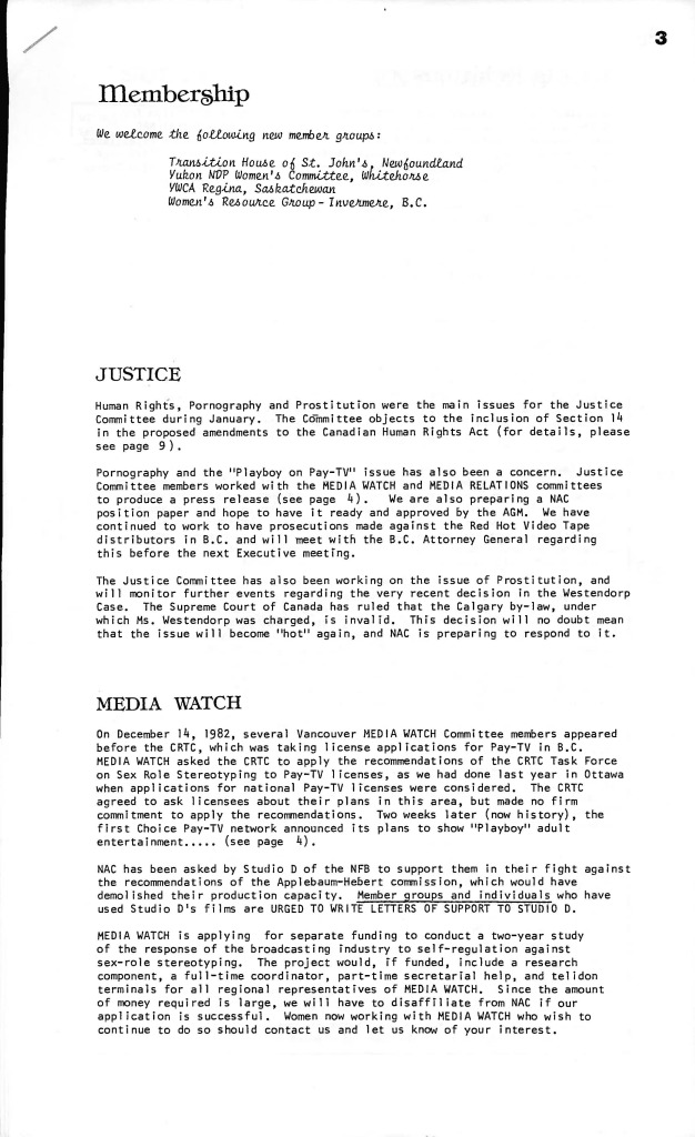 thumbnail of NAC Memo, 1983