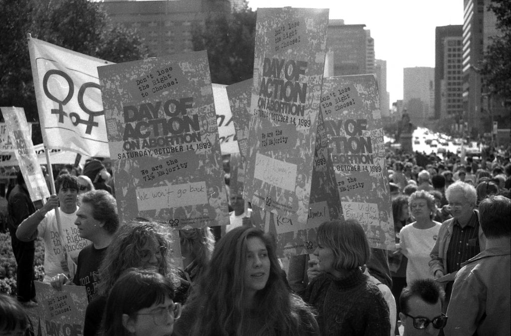 Thousands join the October 14, 1989 Day of Action on Abortion to protect the Right to Choose.