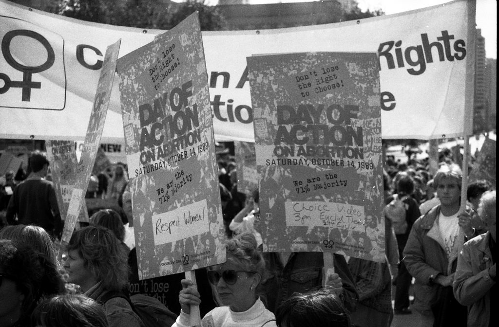 The Day of Action on October 14, 1989 was organized to protect the Right to Choose. This photo was taken in Toronto.