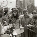 The Red Berets take part in the event Gays and Lesbians Against the Right Everywhere (GLARE) on September 26, 1981.