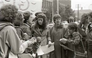 The Red Berets take part in the event Gays and Lesbians Against the Right Everywhere (GLARE) on September 26, 1981.