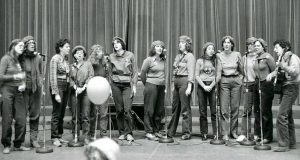 The Red Berets perform for International Women's Day event in Toronto on March 5, 1983. Photograph by Wally Seccombe.