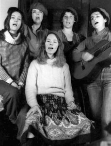 A photo of some members of the Red Berets taken at a rehearsal in 1984.