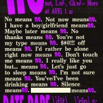 Ontario Federation of Students poster about date rape and highlighting No means No!