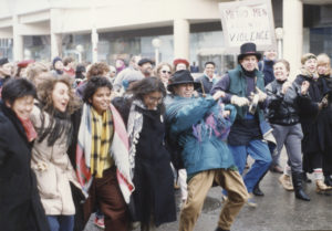 This photo was taken at the 1989 International Women's Day March in Toronto.