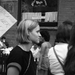 Anne McClard at a 1983 rally called for the legalization of abortion clinics. The rally was held outside the Morgentaler Clinic in Toronto in 1983.