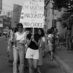 This 1983 pro-choice rally was one of many held outside Dr. Henry Morgentaler's clininc in Toronto. It was organized in support of Dr. Morgentaler and legalizing free-standing abortion clinics.