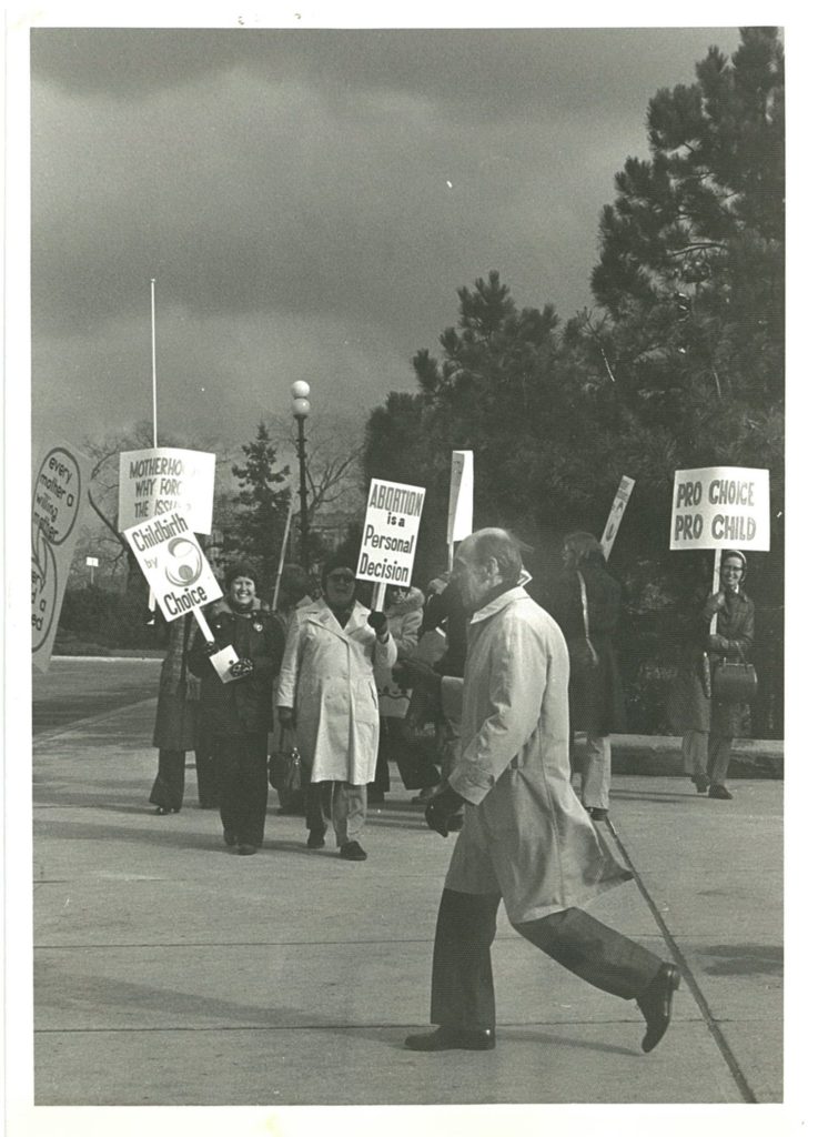 This is an unidentified photo of a pro-choice protest.