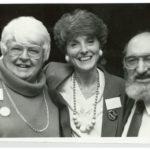 This undated photo shows Norma Scarborough (l) and Henry Morgentaler (r) posing with a member of NARAL. Formed in 1969, NARAL has been known as the National Association for the Repeal of Abortion Laws, National Abortion Rights Action League, and the National Abortion and Reproductive Rights Action League.