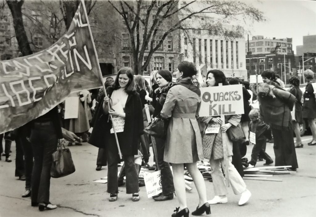 Montreal Women's Liberation marches as part of the May 9th demonstration for abortion rights that was held in Ottawa as the Abortion Caravan completed its trip from Vancouver.