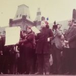 During the May 11th protest on Parliament Hill, Margo Dunn speaks to the media and supporters before Section 237 of the Criminal Code is symbolically burned. Sandra Conway is holding the "law".