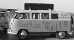 This a photo of Cathy Walker's van as the Abortion Caravan crosses the Prairies on the way from Vancouver to Ottawa in April-May 1970.