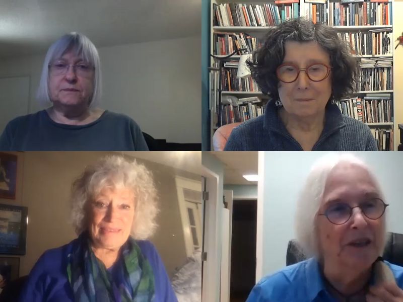 Still from video of Maureen Hynes, Carlolyn Egan, Sue Colley and Nancy Reynolds